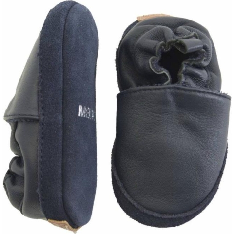 Melton Leren Slippers - Navy - Melton - 16/19 - Leren Slippers