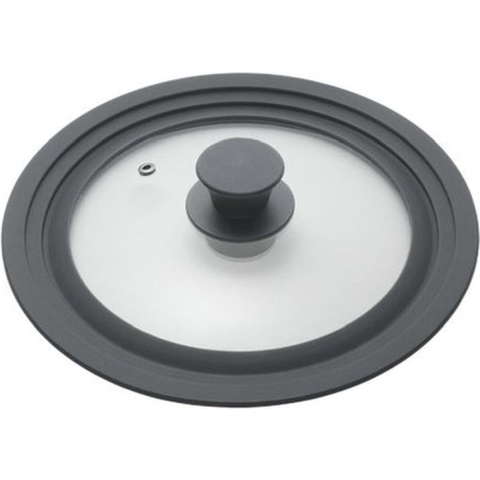 Metaltex Pannendeksel 20-24 cm Glas/Silicone/Zwart