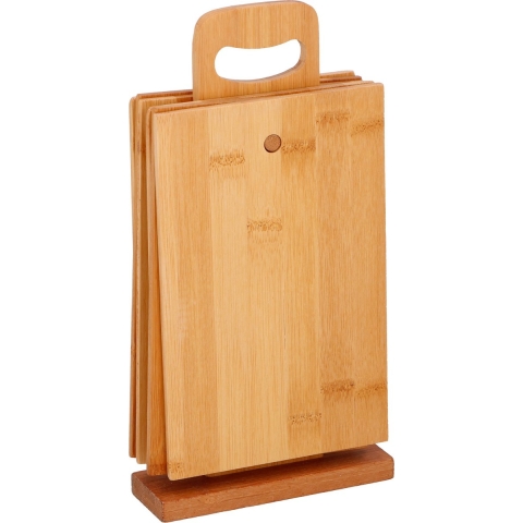 Bamboe Snijplanken Set + Houder 7-delig