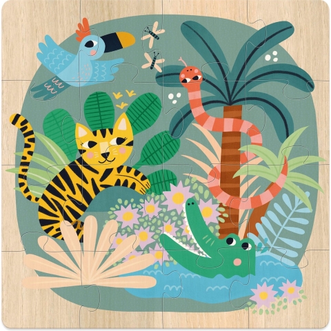 Vilac Puzzel - 3x16 Bakstenen - In de lucht, in het water en op  - Vilac - OneSize - Puzzel