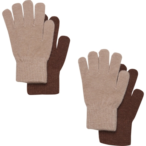 CeLaVi Handschoenen - Wol/Nylon - 2-pack - Schildpad Shell/Beige - CeLaVi - 7-12 jaar (122-152) - Wanten