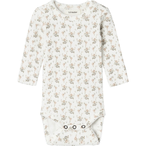 Lil Atelier Romper L/Æ - NbfGago - Kokosmelk - Lil Atelier - 74 - Romper L/S