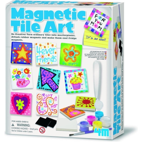 4M Paint Yourself Magnet Set - 10 tegels - koelkastmagneet - 4M - OneSize - Creatieve Speelset