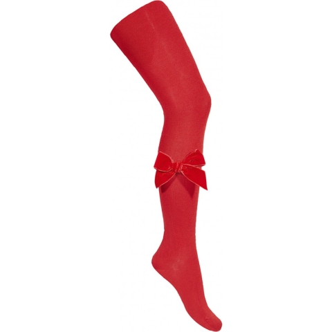 Condor Panty's m. Velours Strik - Rood - Condor - 6-12 mnd - Panty's