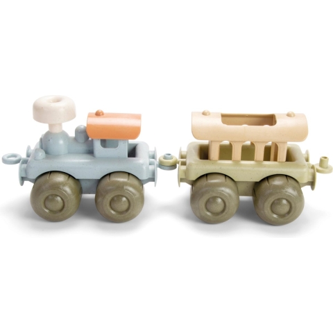 Dantoy BIO Plastic Trein m. Wagen - 21 cm - Pastel - Dantoy - OneSize - Trein