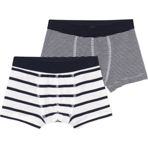 Petit Bateau Boxershorts - 2-pack - Navy/Wit Gestreept - Petit Bateau - 10 jaar (140) - Boxershorts