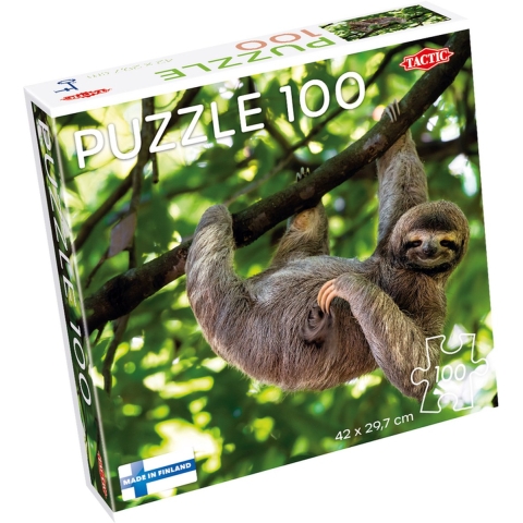 TACTIC Puzzel - Luiaard hangt aan boom - 100 Bakstenen - TACTIC - OneSize - Puzzel