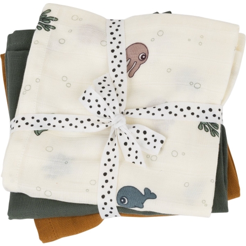 Done by Deer Hydrofiele Doek - 3-pack - Sea Vrienden - Done by Deer - OneSize - Hydrofiele Doek