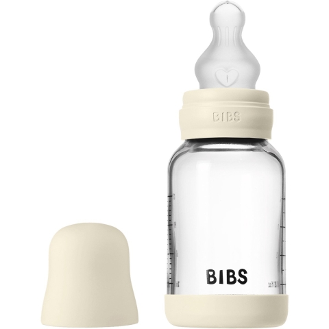 BIBS Babyflesje - 120 ml - Glas/Silicone - Ivory - BIBS - OneSize - Babyflesje