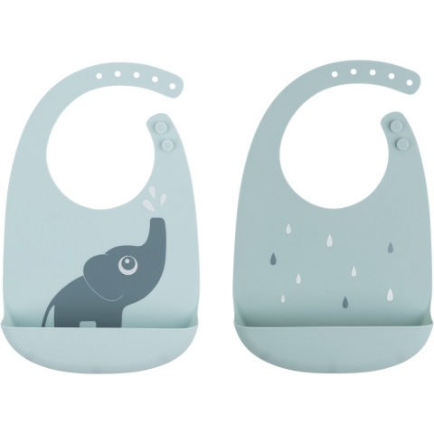 Done by Deer Slab met voedselopvanger - 2-pack - Silicone - Elph - Done by Deer - OneSize - Slabbetjes
