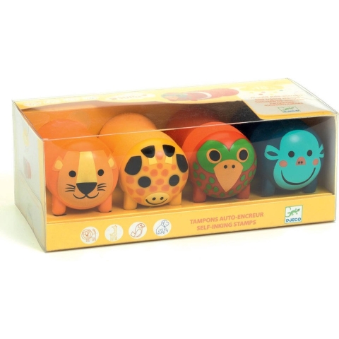 Djeco Zuigerset - 4-pack - Safari Animals - Djeco - OneSize - Speelgoed