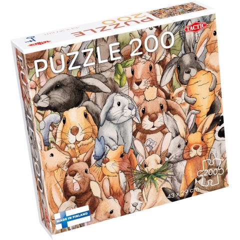 TACTIC Puzzel - 200 Bakstenen - 43x29 cm - Konijnen - TACTIC - OneSize - Puzzel