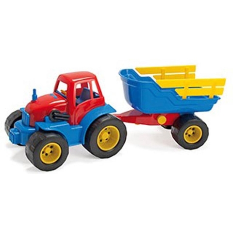 Dantoy Trekker m. Aanhangwagen - 41 cm - Rood/Blauw - Dantoy - OneSize - Auto