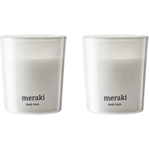 Meraki Geurkaars - 2-pack - 2x60g - Fresh Linen - Meraki - OneSize - Geurkaars