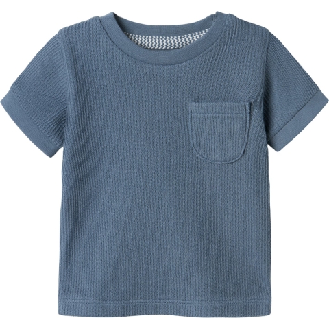 Name It T-Shirt - Rib - NbmJush - Blue Mirage - Name It - 68 - T-Shirt