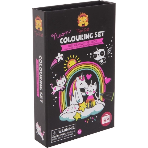 Tiger Tribe Tekenset - Neon - Eenhoorns en Friends - Tiger Tribe - OneSize - Tekenset