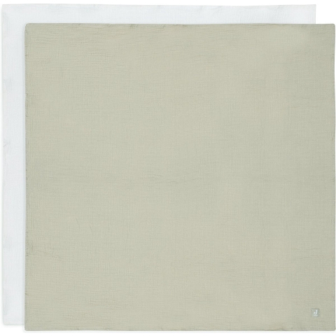 Multidoek Jollein Hydrofiel 70x70 Olive Green/Ivory 4-pack