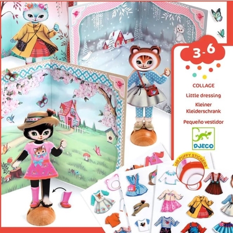 Djeco Creatieve Speelset - Collage - Kleine dressing - Djeco - OneSize - Creatieve Speelset