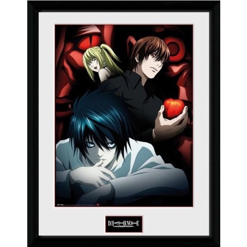 Death Note Framed Print - Light, L and Misa