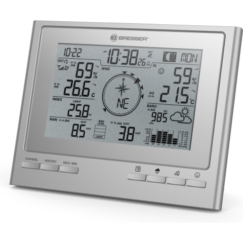 BRESSER extra basisstation voor 7003100 ClimateScout-weerstation (zilveren)