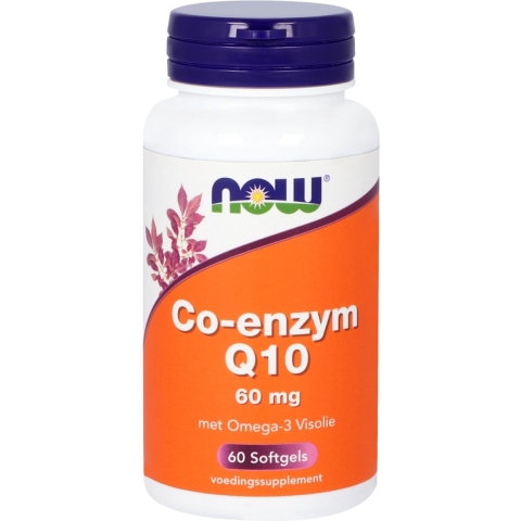 NOW Co-enzym Q10 60 mg met Omega-3 Visolie Capsules