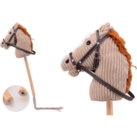 Johntoy Stokpaardje + geluid 80cm bruin