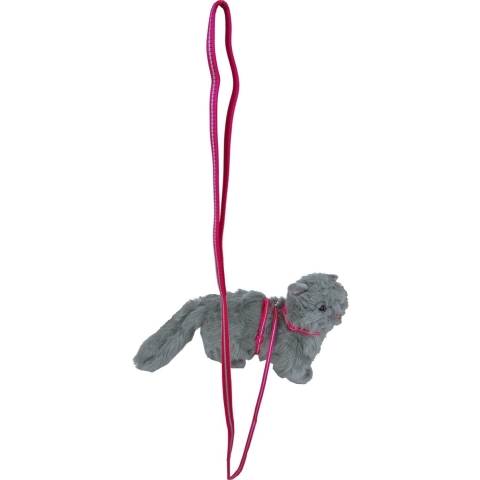 Kittentuig nylon met lijn neon roze reflecterend - Gebr de boon