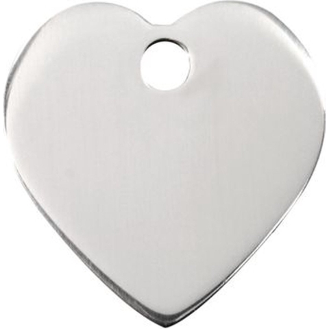 Heart roestvrijstalen dierenpenning medium/gemiddeld 3,01 cm x 3,01 cm - Reddingo