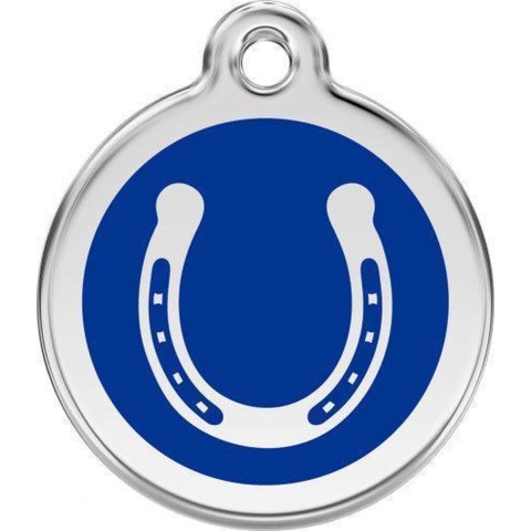 Horse Shoe Navy roestvrijstalen hondenpenning large/groot dia. 3,8 cm - Reddingo