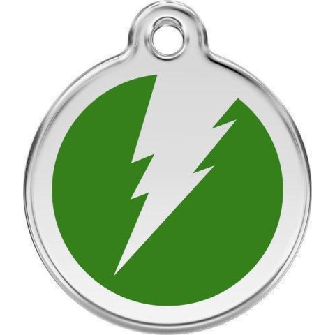 Flash Green roestvrijstalen hondenpenning large/groot dia. 3,8 cm - Reddingo