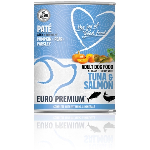 6x Euro-Premium Paté Adult Hondenvoer Nat Tuna&Salmon 400 gr