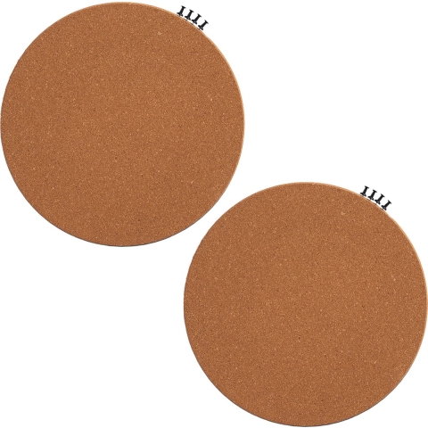 Prikbord incl. punaises - 2x - rond - 30 cm - kurk -