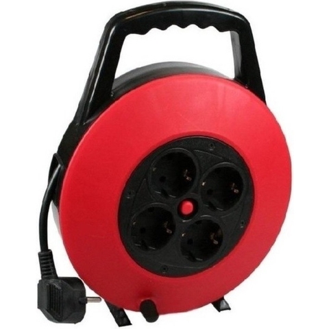 Kabelhaspel - rood - 10 meter - 4x geaarde stopcontacten - verlengsnoer -stroomhaspels -