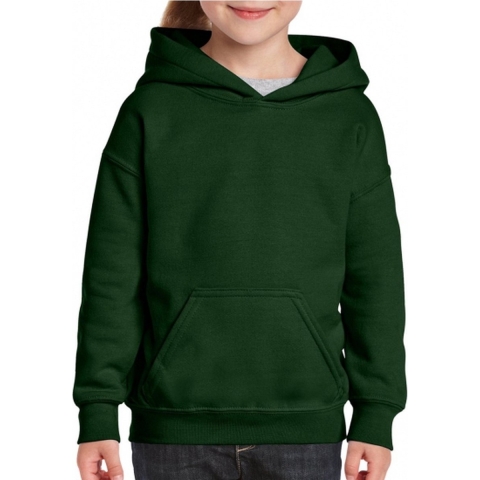 Gildan sweater met capuchon - donkergroen - voor kinderen - kinderkleding XL (176) -