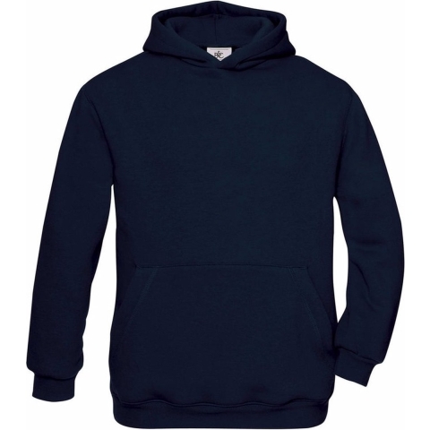 Navy blauwe katoenmix sweater met capuchon voor j 5-6 jaar (110/116) -