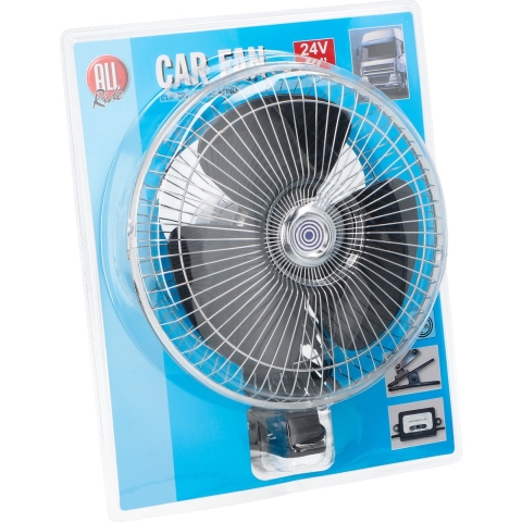 All ride Auto/Truck ventilator - D25 cm - 24V aansluiting en klem - kabel 200 cm -