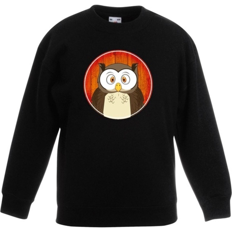 Sweater uil zwart kinderen 12-13 jaar (152/164) -