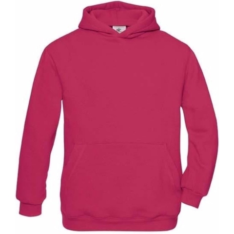 Fuchsia katoenmix sweater met capuchon voor meisjes 5-6 jaar (110/116) -