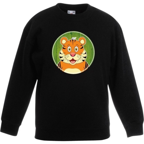 Sweater tijger zwart kinderen 7-8 jaar (122/128) -