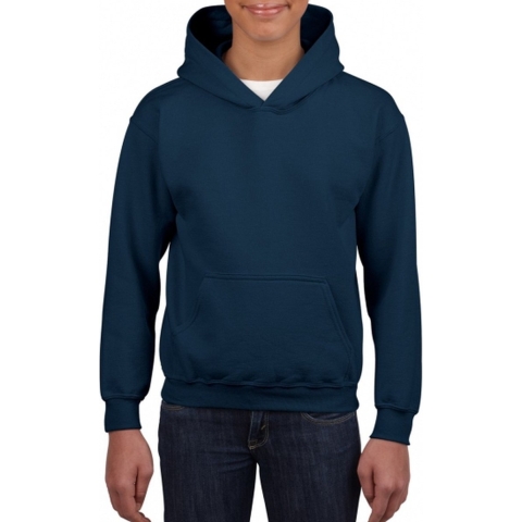 Sweater met capuchon - donkerblauw - jongens/meisjes - katoen/polyester M (140-152) -