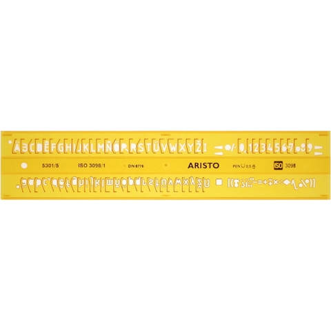 Aristo AR-5301/5 Lettersjabloon 5mm H-profiel Schriftvorm B Recht