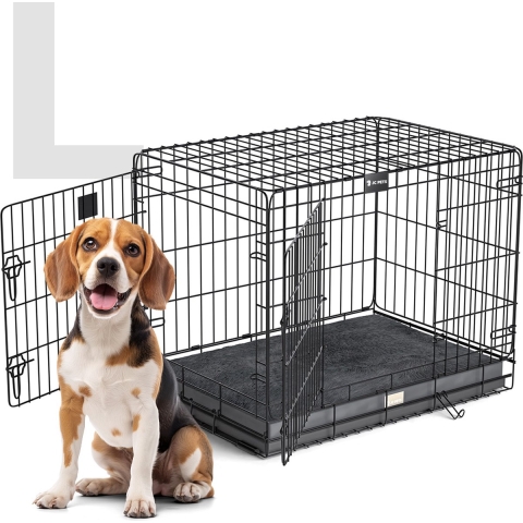 L Hondenbench met Kussen– Inklapbaar&Stevig– Voor Grote Honden – JC Pets