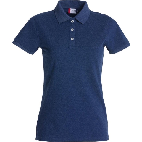 Clique 028241 Stretch Premium Polo Ladies - Blauwmelange - M