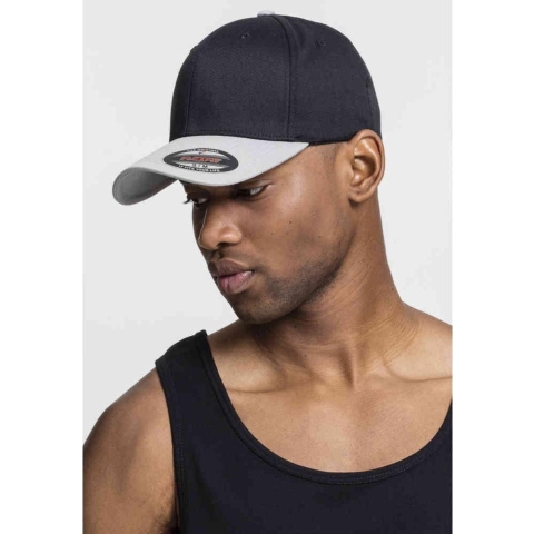 Flexfit FX6277T Flexfit Wooly Combed 2-Tone Cap - Black/Silver - S/M