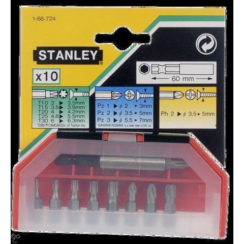 Stanley handgereedschap 1-68-724 10 Delige schroefbitset - 1-68-724