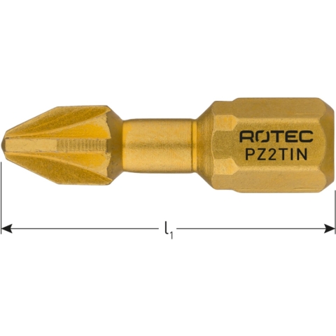 Rotec PRO Insertbit PZ 3 L=25mm C 6,3 Torsion TIN - 10 stuks - 8042003 - 804.2003
