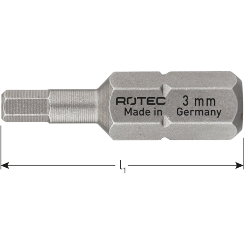 Rotec PRO Insertbit inbus SW8,0 L=25mm C 6,3 BASIC - 10 stuks - 8110080