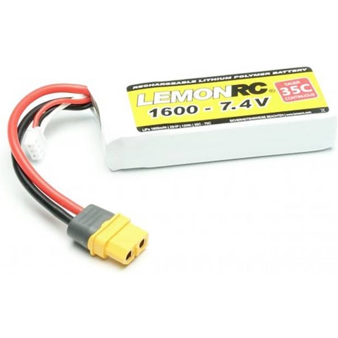 LemonRC LiPo accupack 7.4 V 1600 mAh Aantal cellen: 2 35 C Softcase XT60