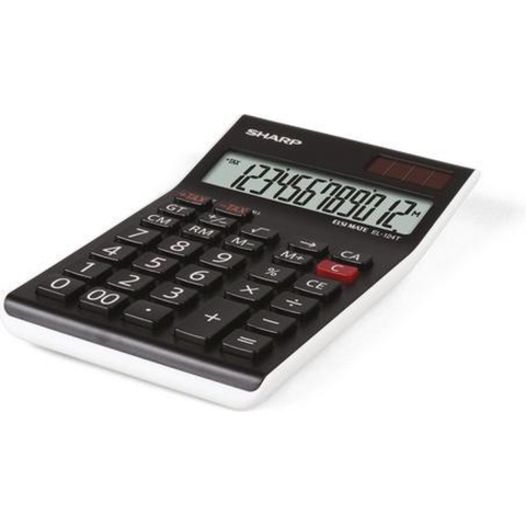 Citizen SH-EL124TWH Calculator Sharp EL124TWH Zwart-wit Desk 12 Digit