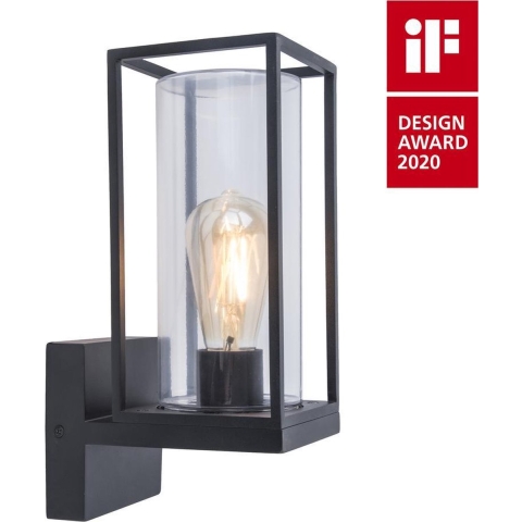 Lutec Flair - Buiten Wandverlichting - 12 X 17,2 X 31,3 Cm - IP44 - Mat Zwart